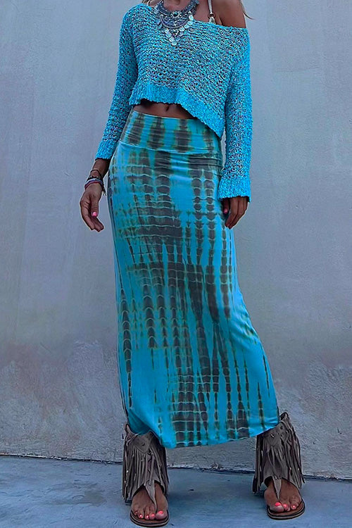 Gonne Tie-Dye a Vita Alta Più Chic
