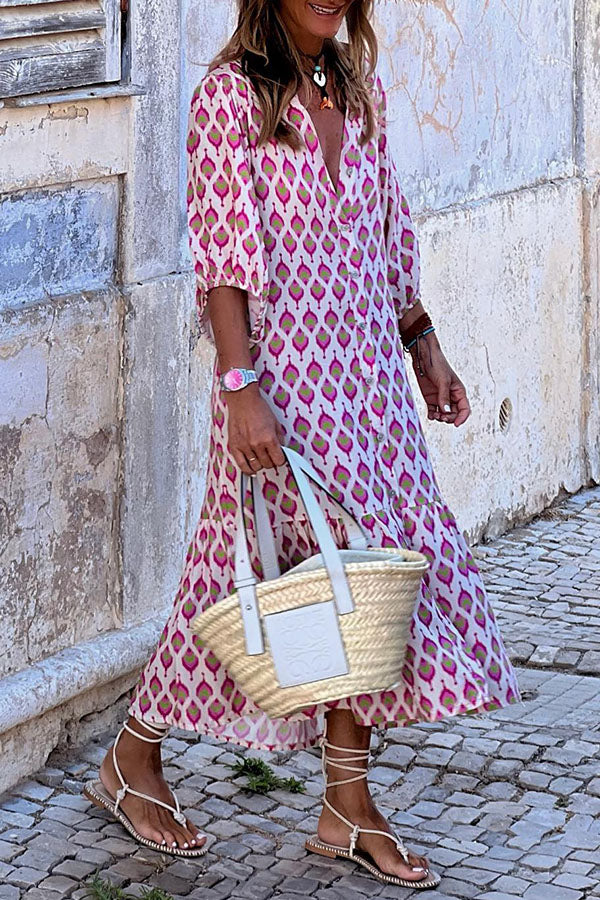 Abito alla moda scollo a V colletto alla coreana piccolo