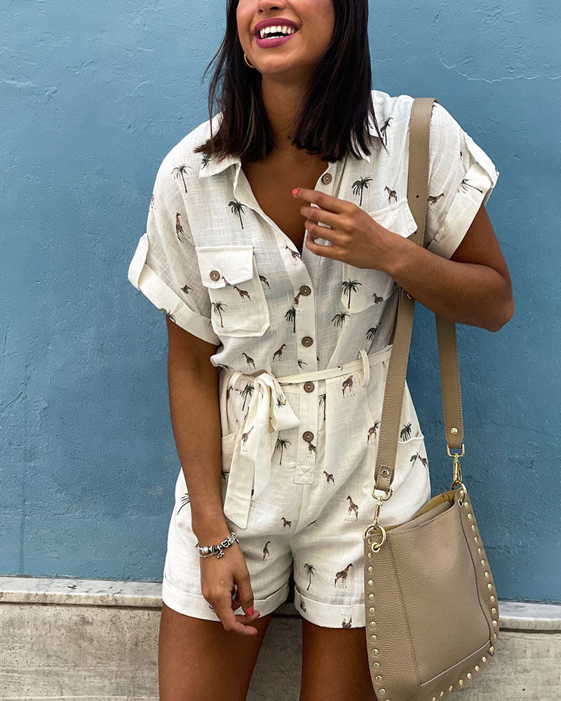 Mono casual con estampado de jirafa