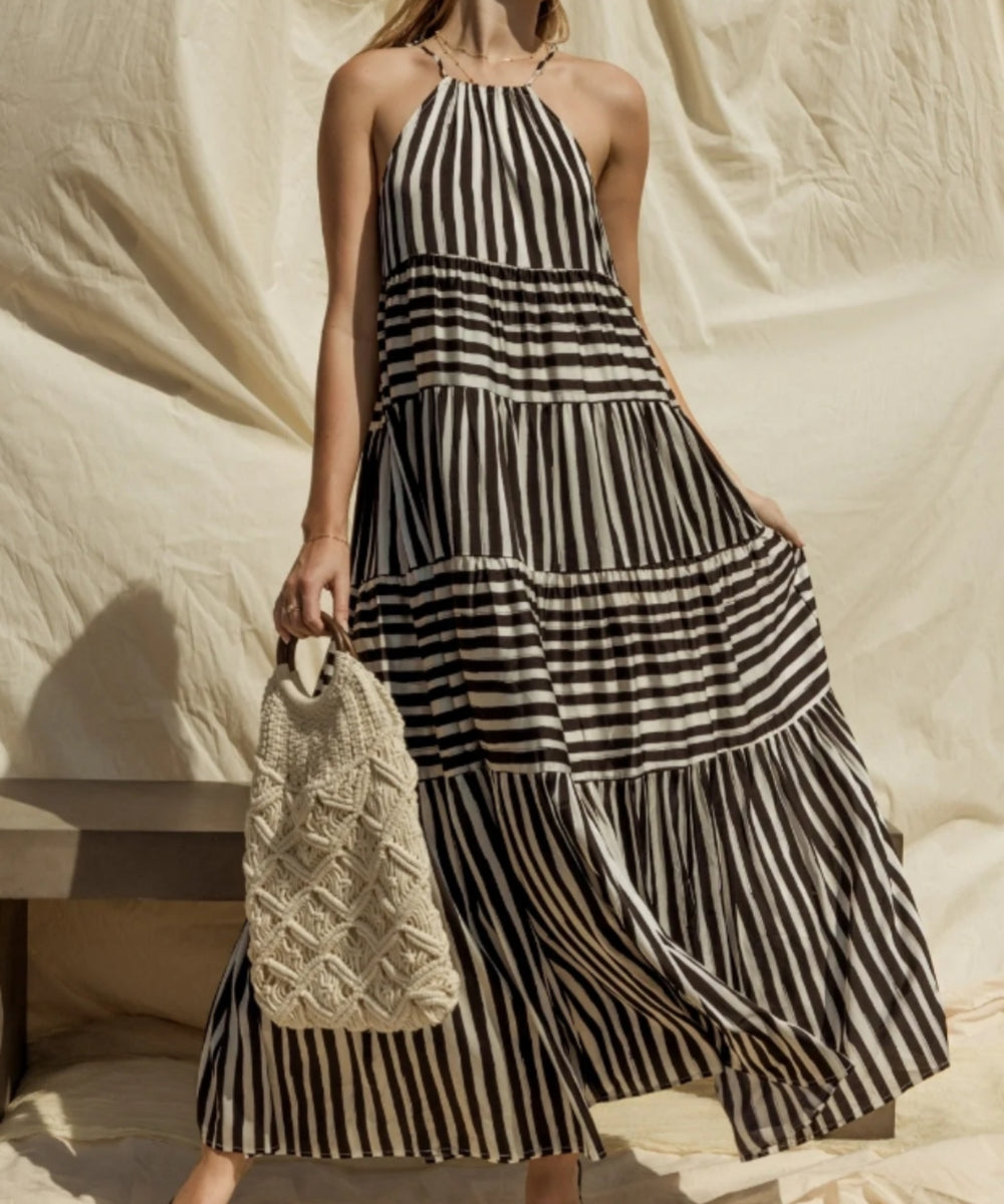 Künstlerisches Maxikleid mit Zebramuster