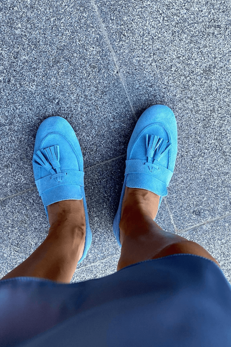 Tassels Magenta Suede Tassel Loafers