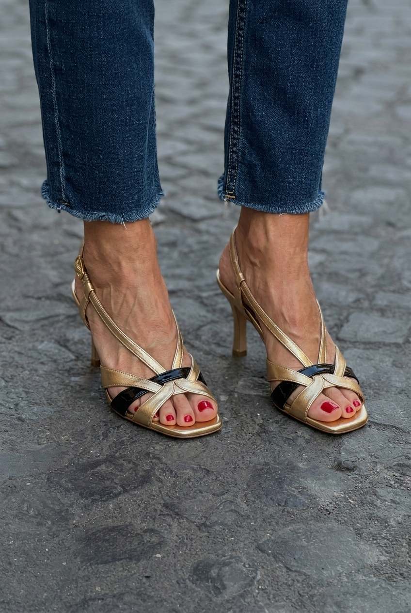 Strappy Slingback Open Toe Stiletto Dress Sandals [Pre Order]