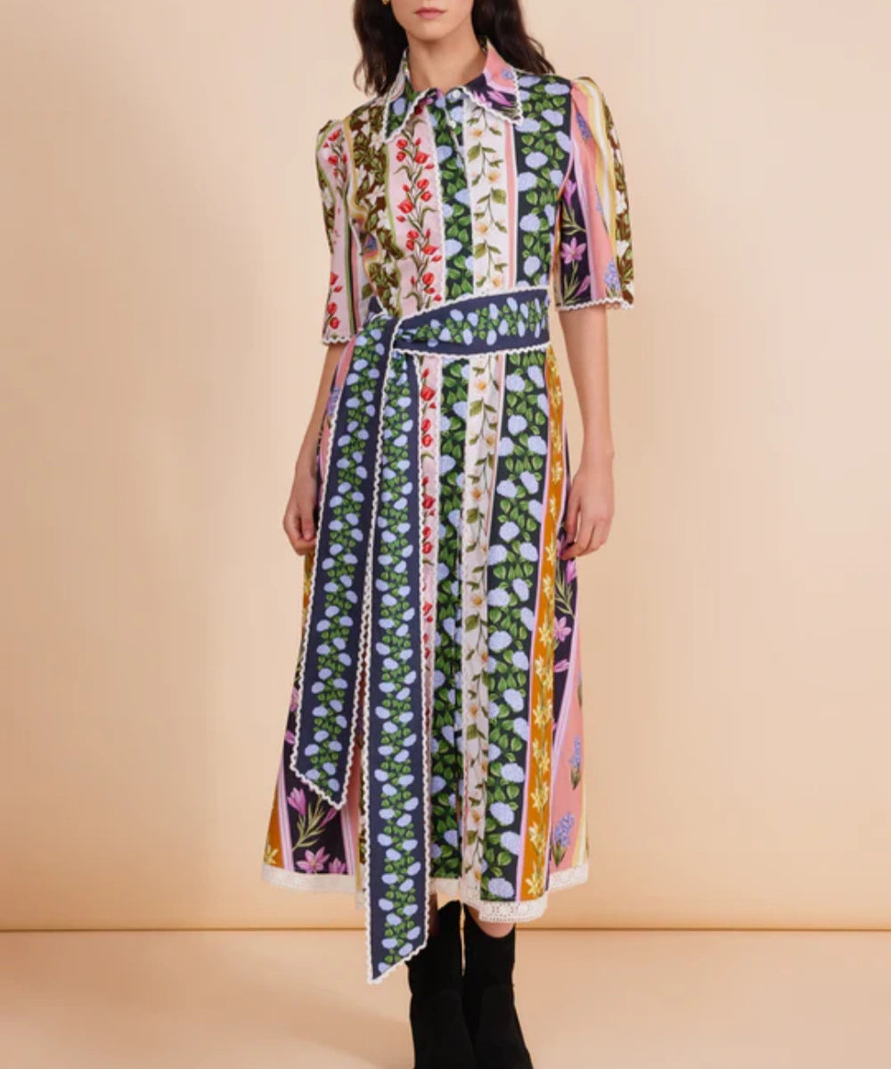 Abito midi in pizzo Vintage Garden