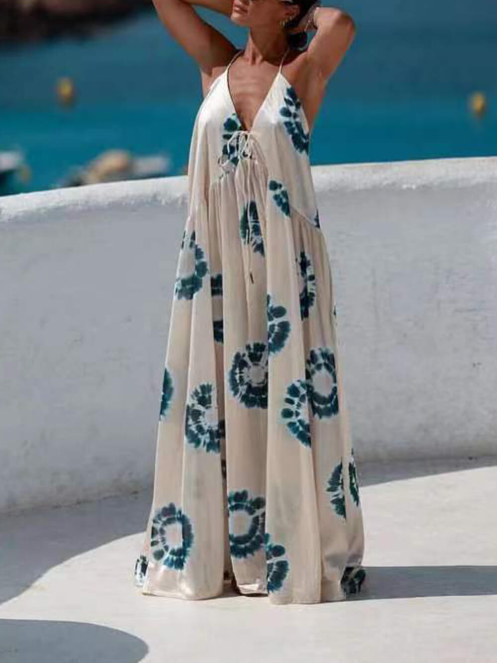 Personalisierbares, lässiges Kleid mit Print und Trägern