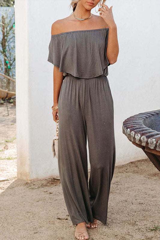 Effen kleurige casual jumpsuit voor vakantie