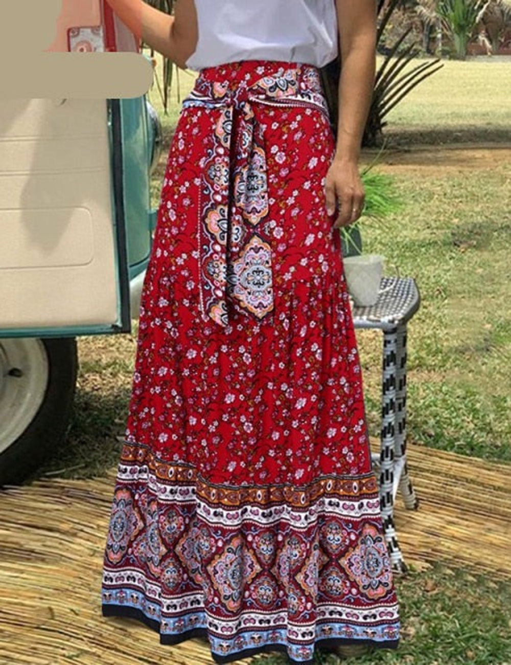 Gonna Lunga Stampa Boho Chic Floreale