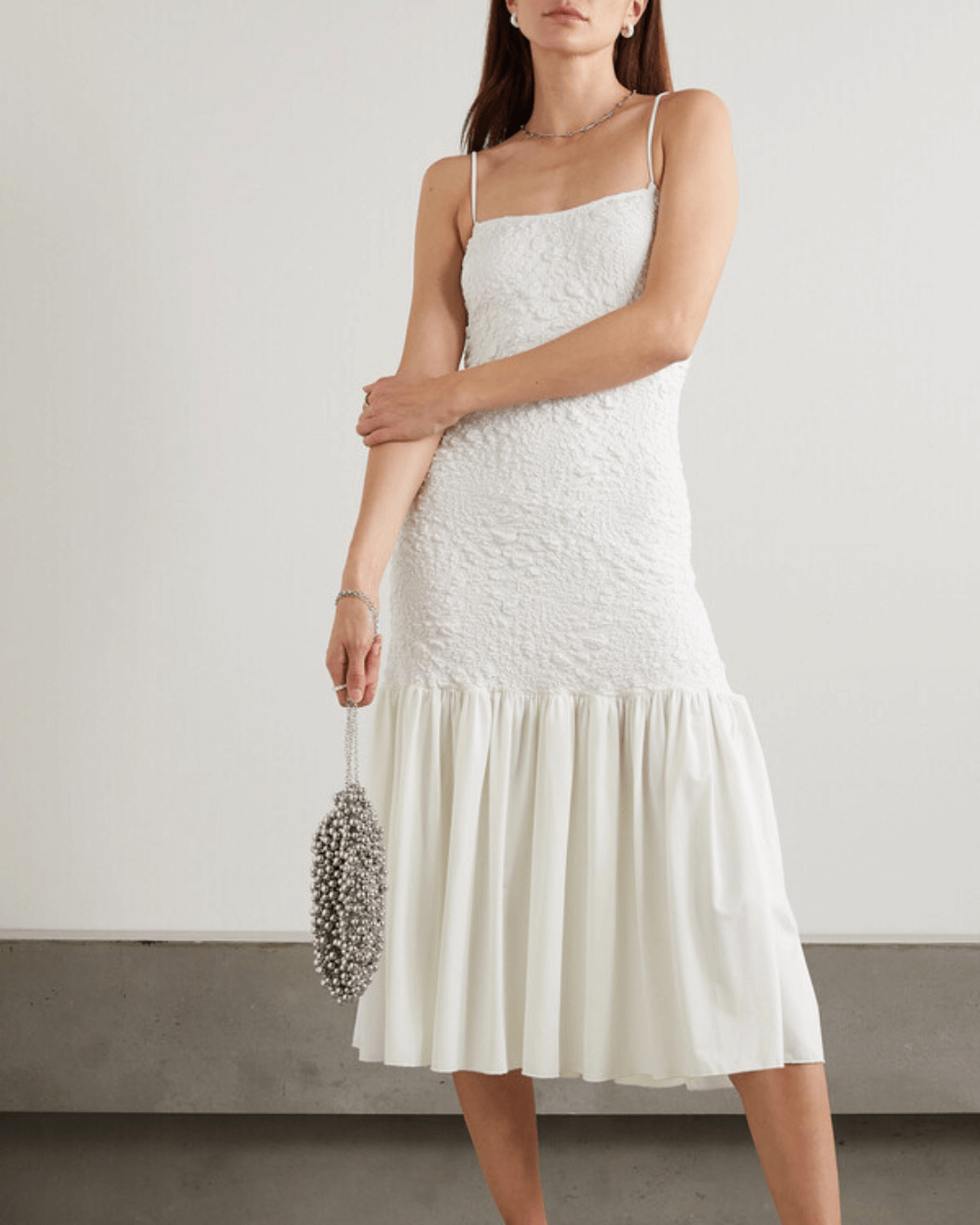 Midi-jurk van popcorn jersey