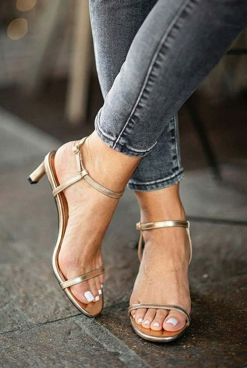 Minimalist Ankle Strap Open Toe Kitten Heel Sandals [Pre Order]