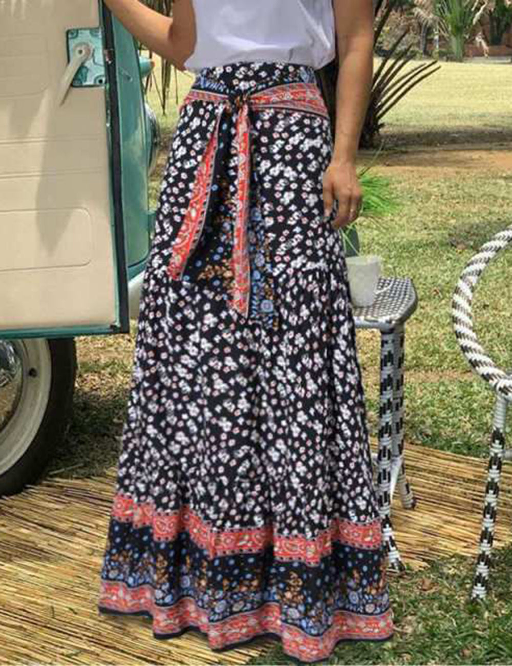 Gonna Lunga Stampa Boho Chic Floreale