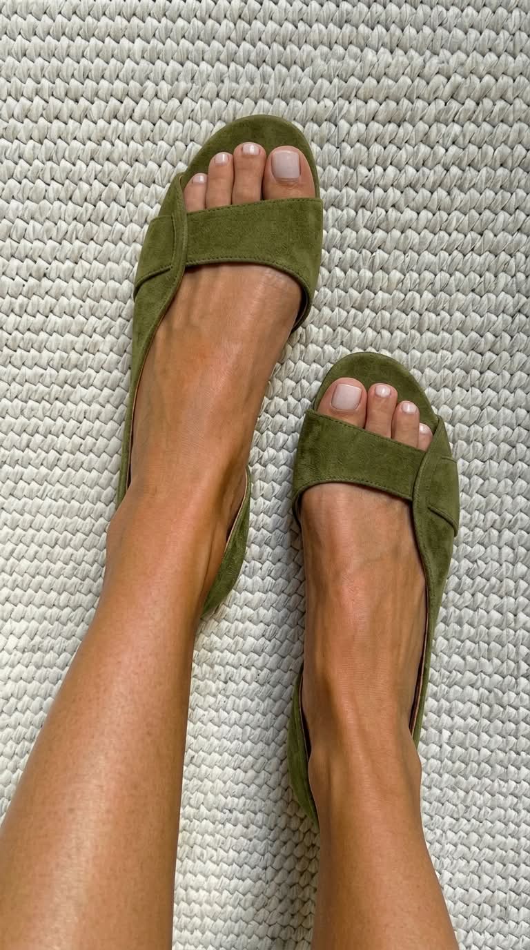 Suede Open Toe Slingback Flat Casual Sandals [Pre Order]