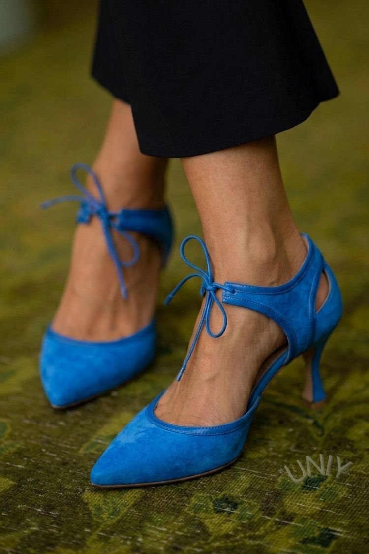 Pink Faux Suede Two-Tone Pointed Toe Bow Tie Kitten Heels