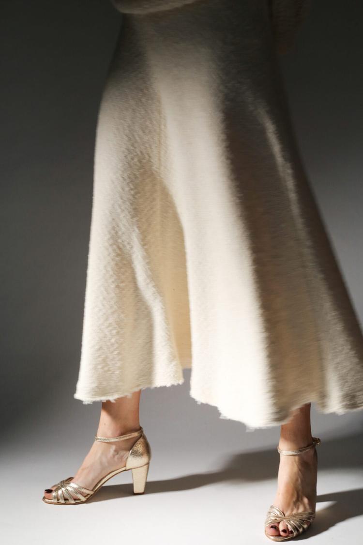 Metallic Sheen Ankle Strap Buckle Peep Toe Gold Chunky Heels