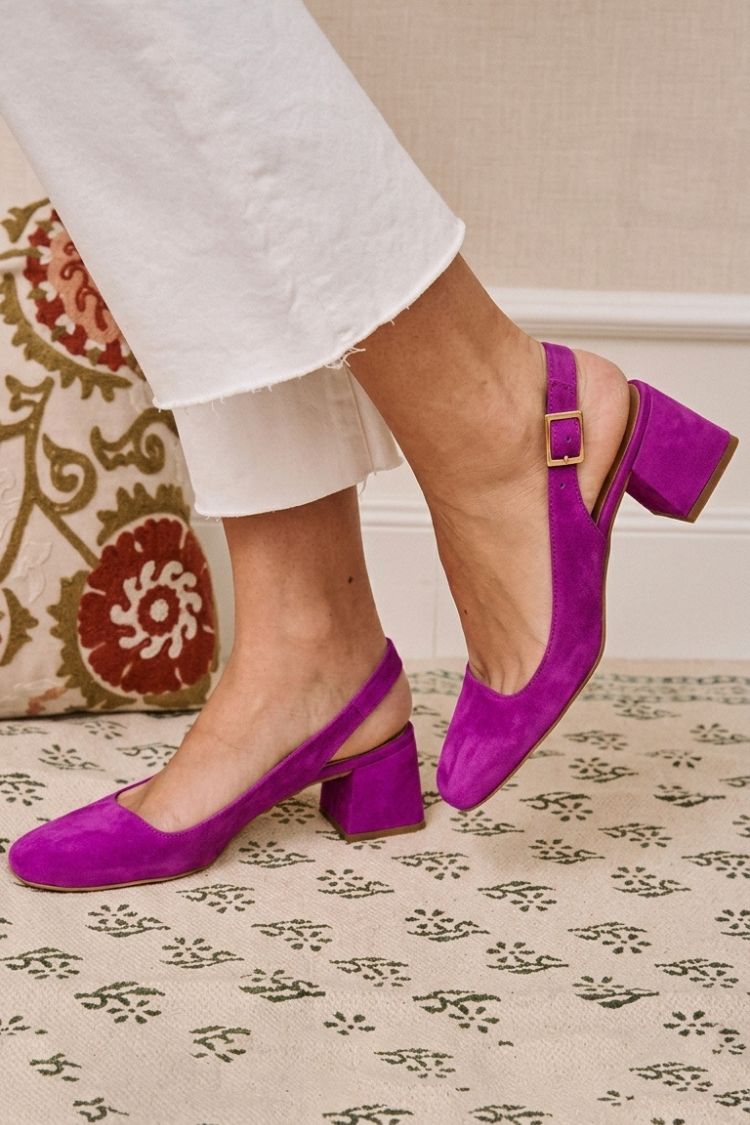 Stylish Plain Square Toe Slingback Strap Buckle Chunky Khaki Heels