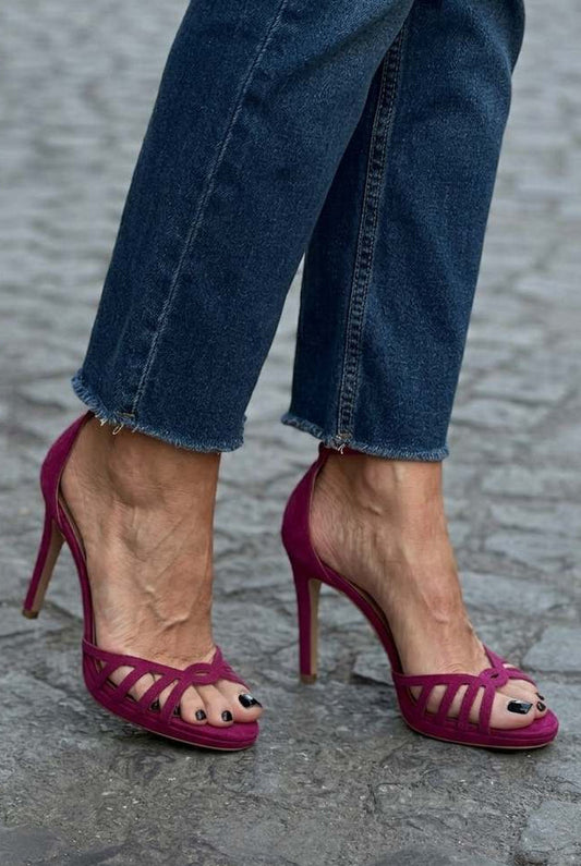 Caged Cutout Peep Toe Stiletto Dress Sandals [Pre Order]