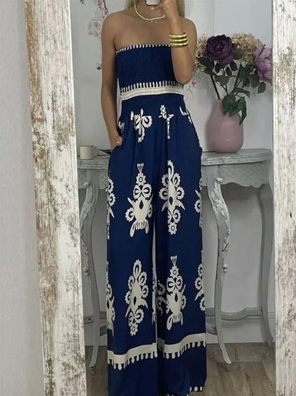Mono femenino con estampado sexy y escote palabra de honor