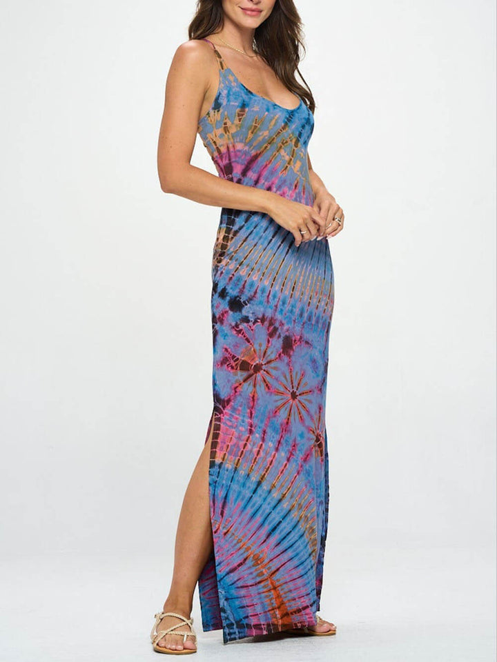 Urlaubsmodus Batik Spandex Maxikleid