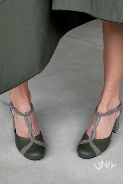 T-Strap Block Heel Pumps [Pre Order]